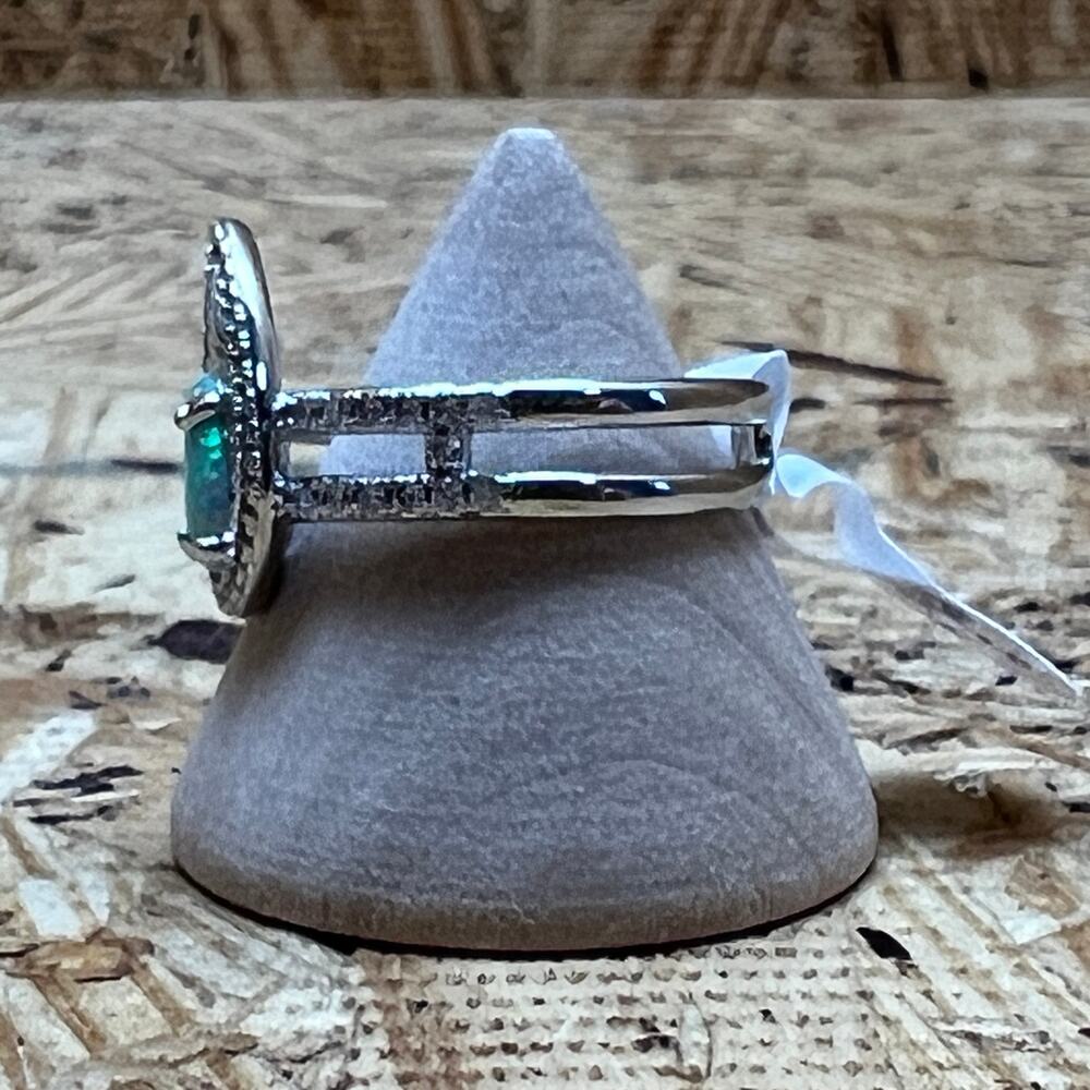 Bomb Party Love Yourself Always Lab Grown Pale Green Fire Opal Stone Size 9 Ring - Picture 3 of 9